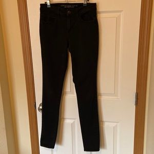 American Eagle 8 long Hi-Rise Jeggings jeans pants super stretch 8 x-long  black